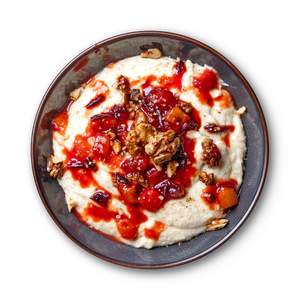 Semolina Protein Porridge with Plums