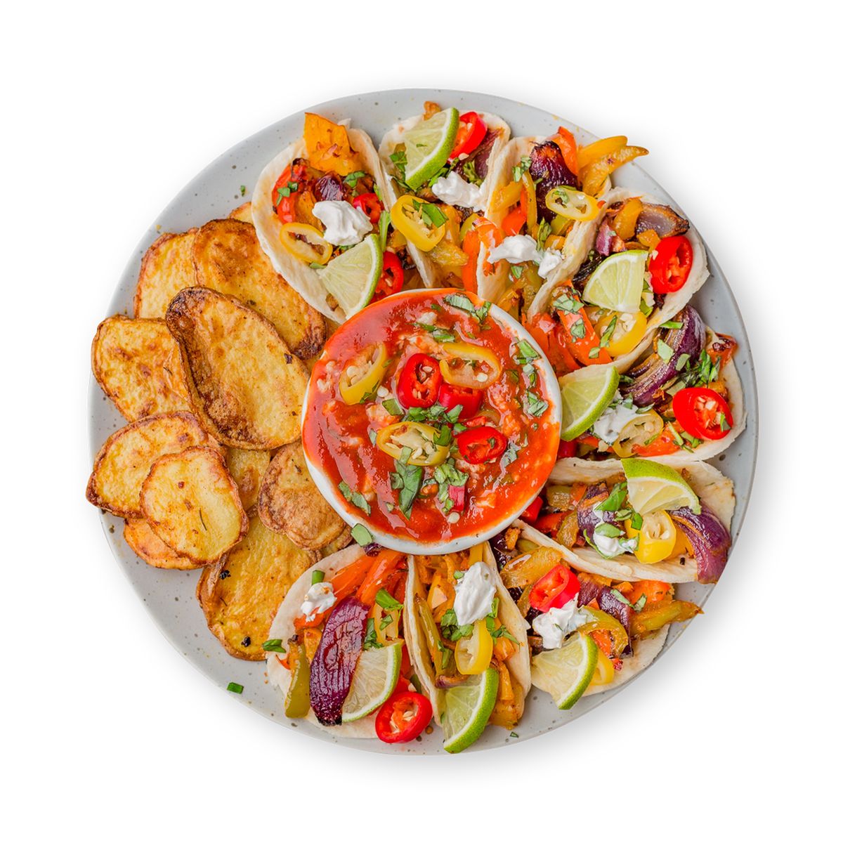 Chicken Tortillas with Baked Potatoes by feastr