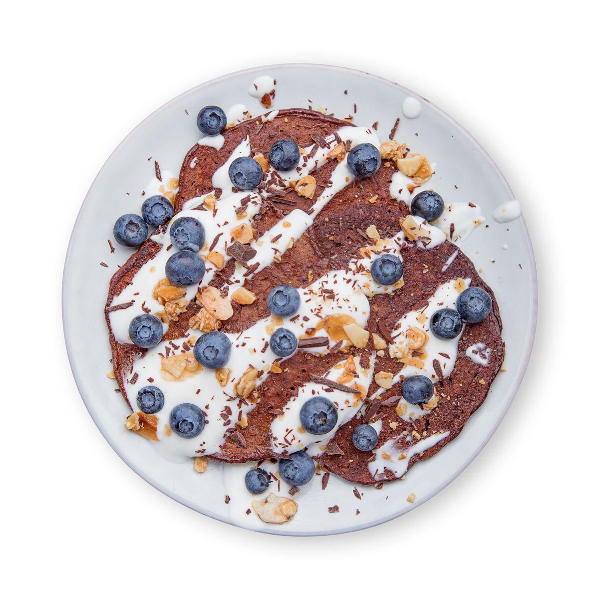 Blueberry Chocolate Pancakes by feastr