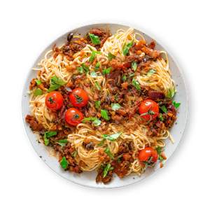 Spaghetti mit würziger Tomatensauce