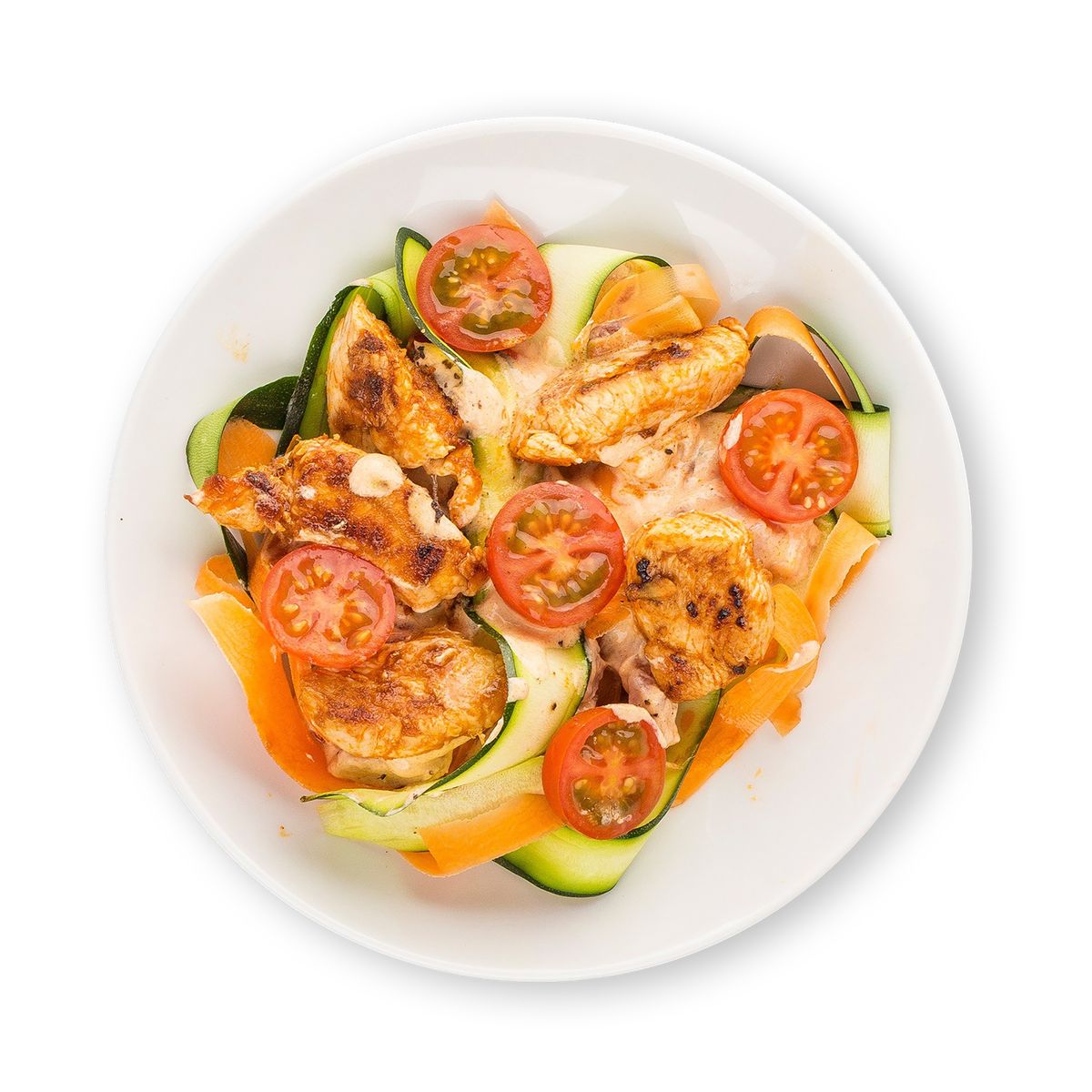 Thai Chicken Zoodles with Goat Cream Cheese by feastr