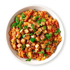 One Pot Bell Pepper Rice with Tofu