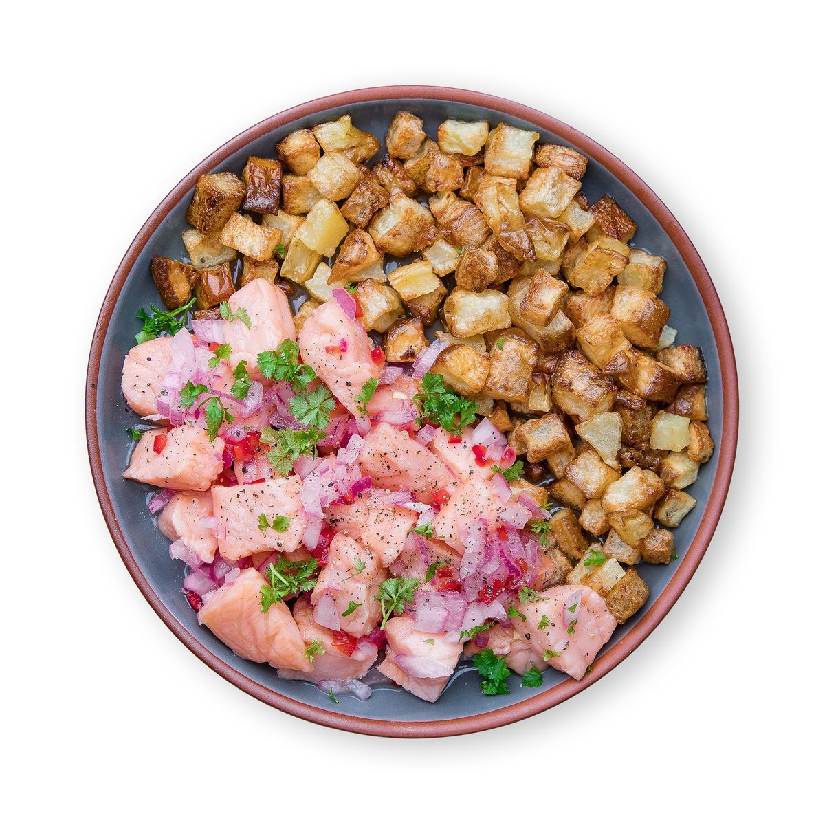 Salmon Ceviche with Panfried Potatoes by feastr