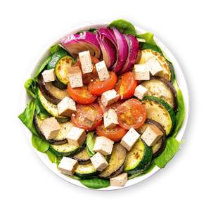 Greek Salad with Grilled Veggies and Tofu