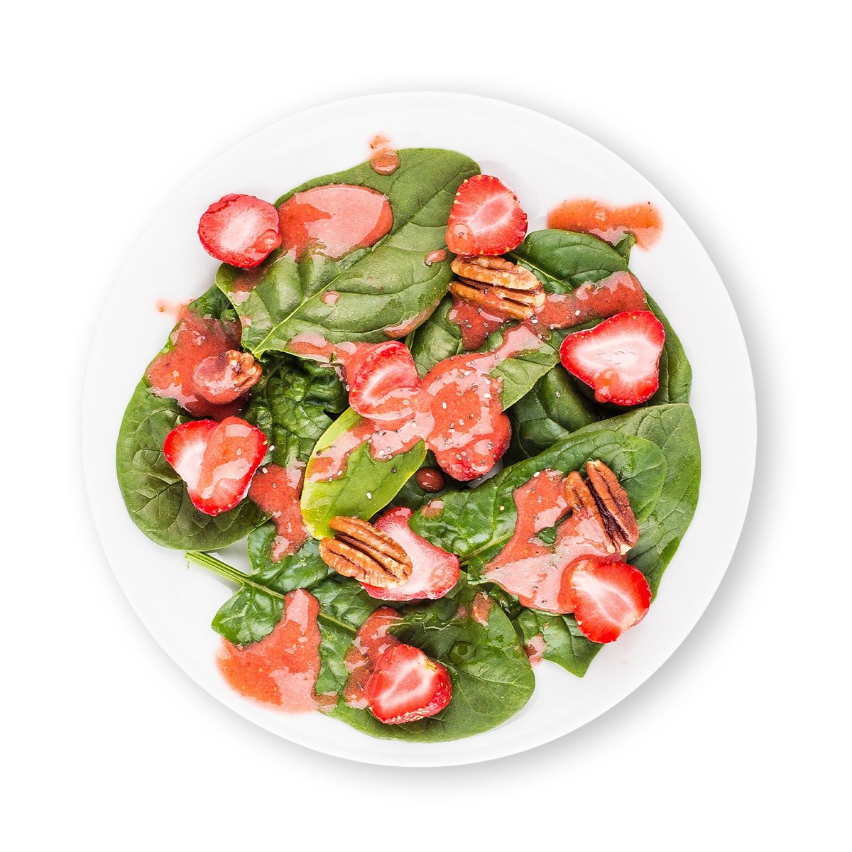Erdbeer Spinat Salat mit Pekannüssen