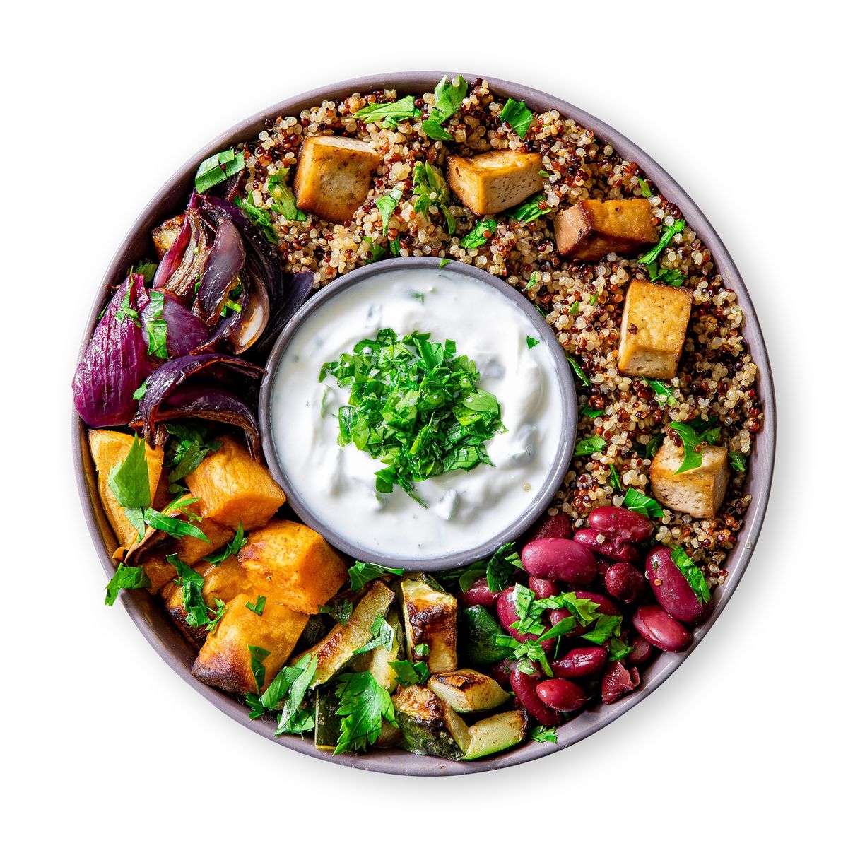 Quinoa Sweet Potato Bowl with Tofu by feastr