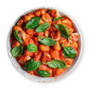 Gnocchi with oven tomato sauce and Chicken Substitute