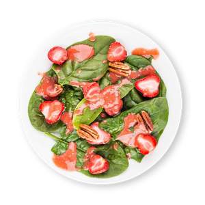 Erdbeer Spinat Salat mit Pekannüssen