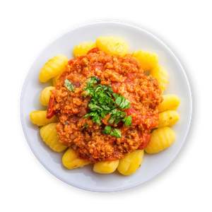 Knusprige Gnocchi mit Bolognese