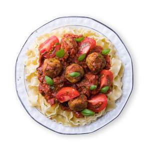 Caprese Meatballs with Pasta