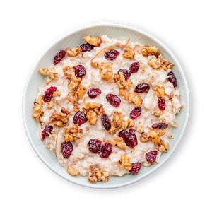 Bircher Pear Protein Oats with Cranberries
