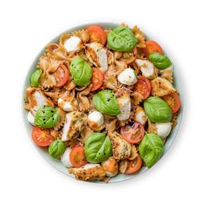 Caprese Nudelsalat mit Hähnchen