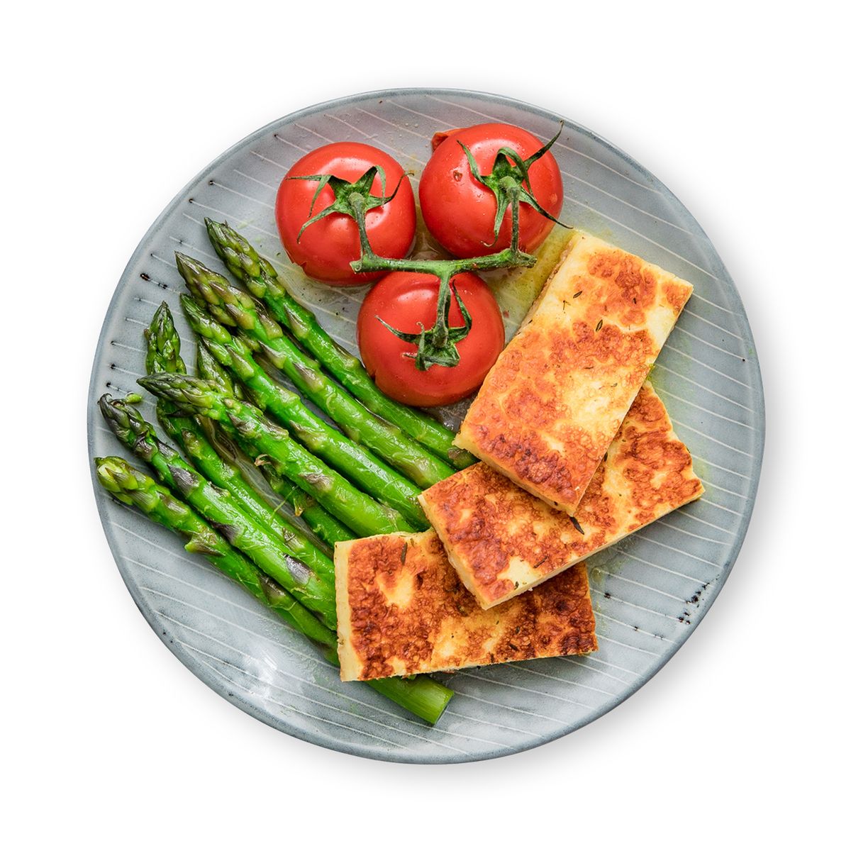 Crispy Asparagus Halloumi Bowl by feastr