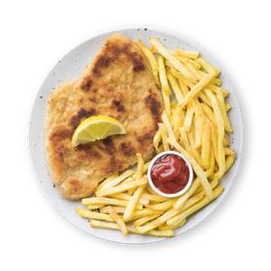Crispy Schnitzel with French Fries