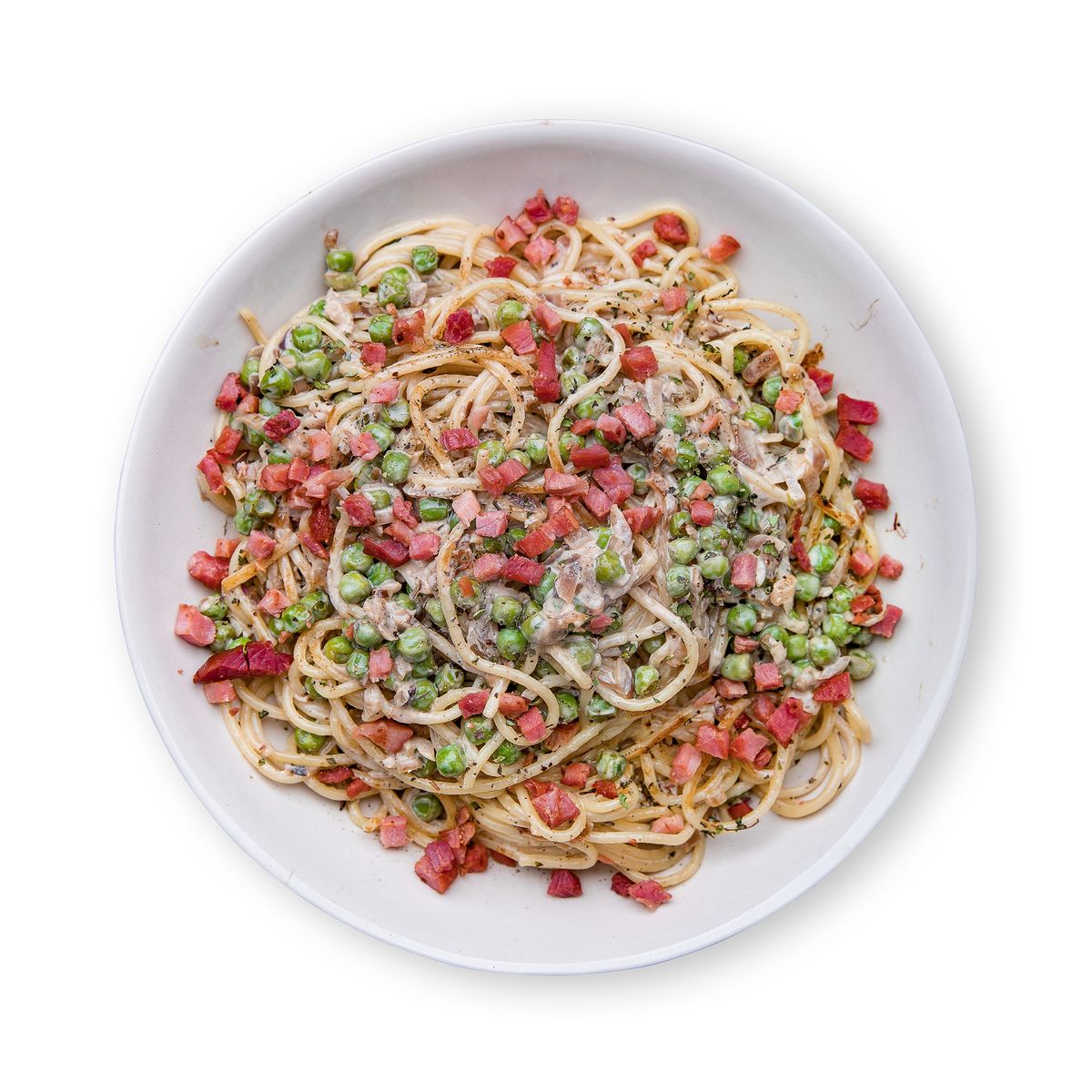 Pea and Ham Spaghetti by feastr
