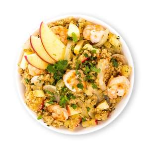 Apple and Onion Couscous with Shrimp