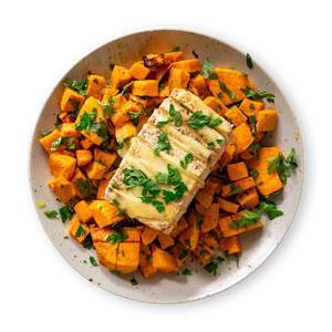 Baked Tofu with Sweet Potatoes