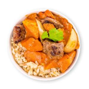 Beef Sweet Potato on a Bed of Rice