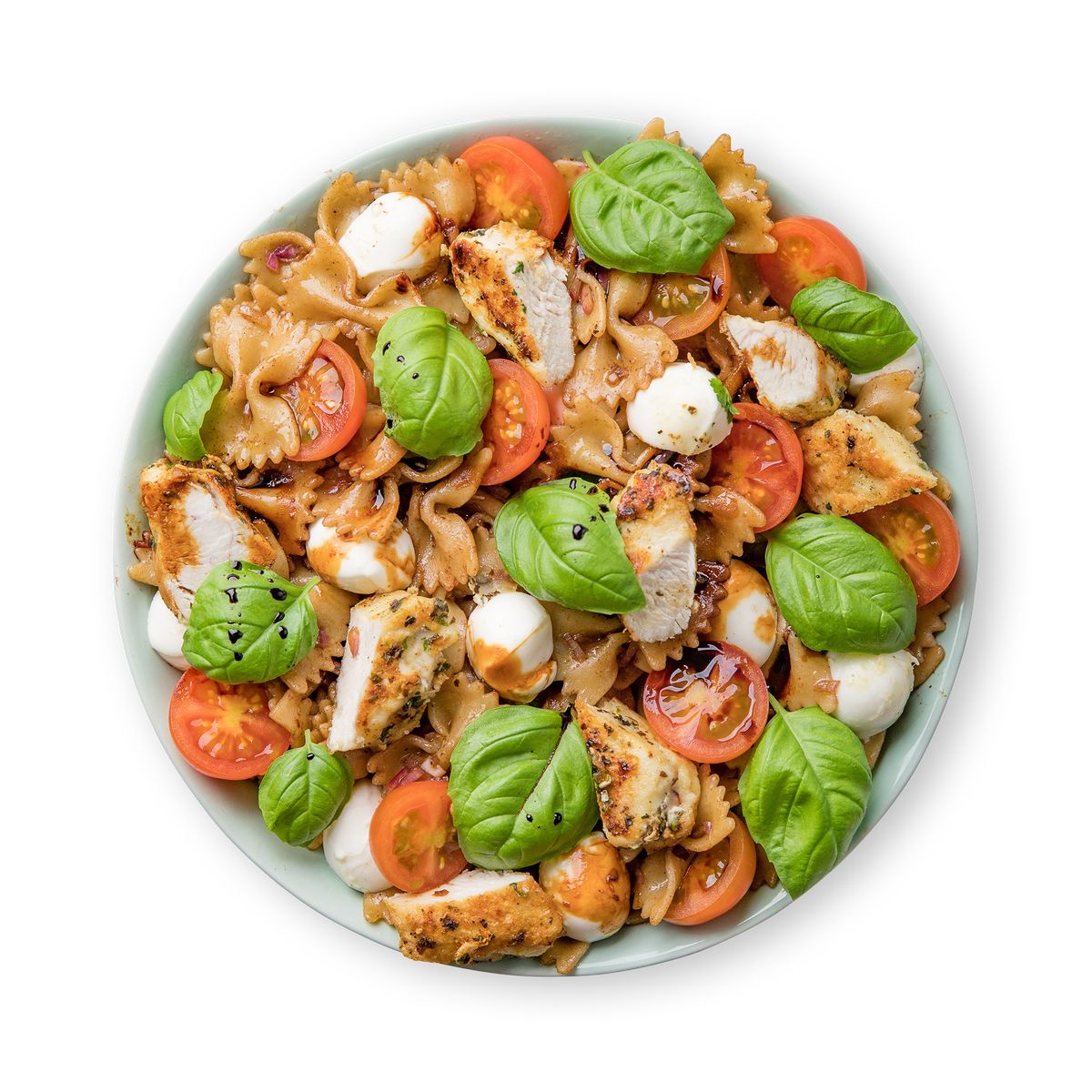 Caprese Nudelsalat mit Hähnchen von feastr