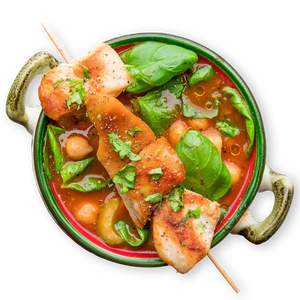 Mama's Italian Minestrone with Chicken Skewers