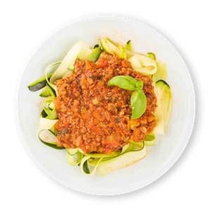 Herzhafte Bolognese mit Zucchininudeln