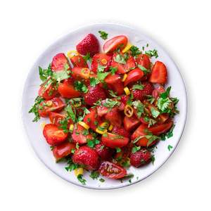 Scharfer Erdbeer Tomaten Salat