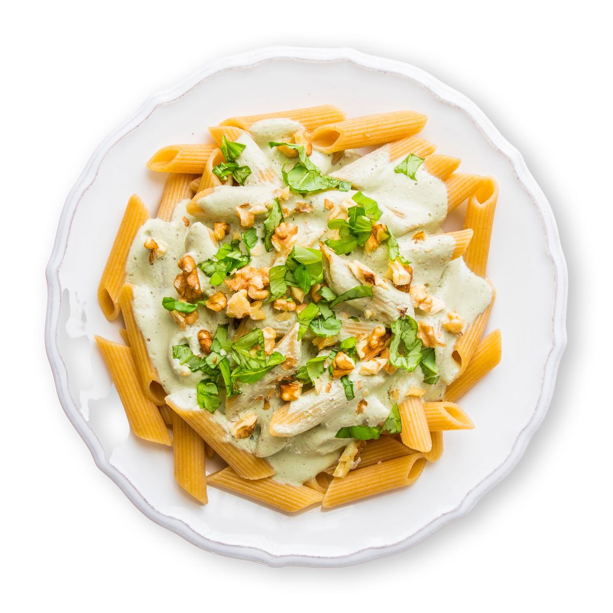 Pasta with Walnut Basil Pesto by feastr