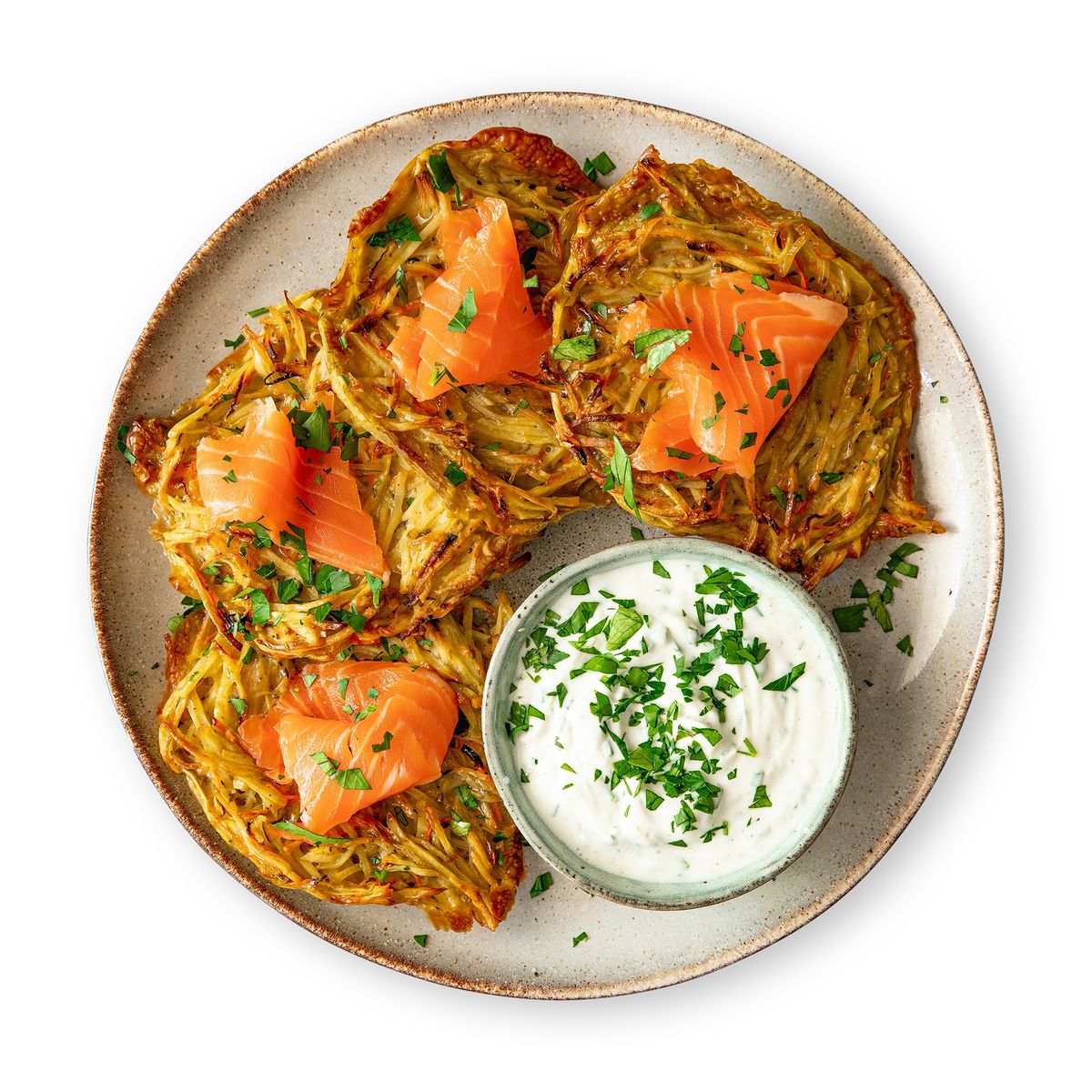 Kartoffelrösti mit Räucherlachs