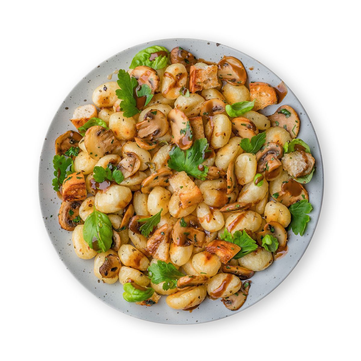 Creamy Mushroom Gnocchi with Garlic Croutons by feastr