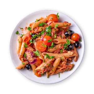 Pasta with oven feta and olives