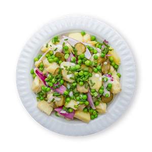 Cremiger Kartoffelsalat mit Erbsen