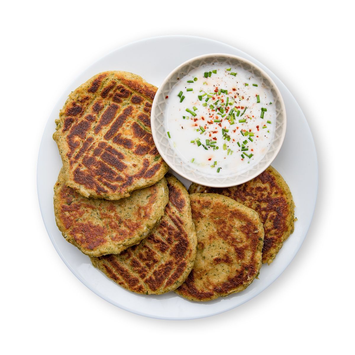 Cauliflower Medallions with Herbal Yogurt Dip by feastr