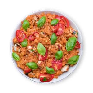 Basil Tomato Risotto with Chicken