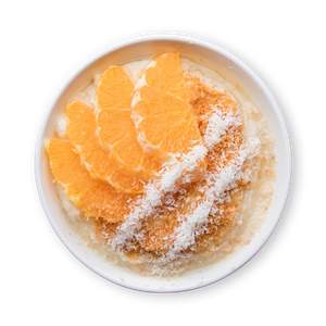 Coconut Semolina Porridge with Oranges