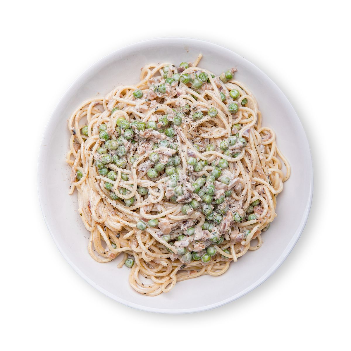 Creamy Spaghetti with Peas by feastr