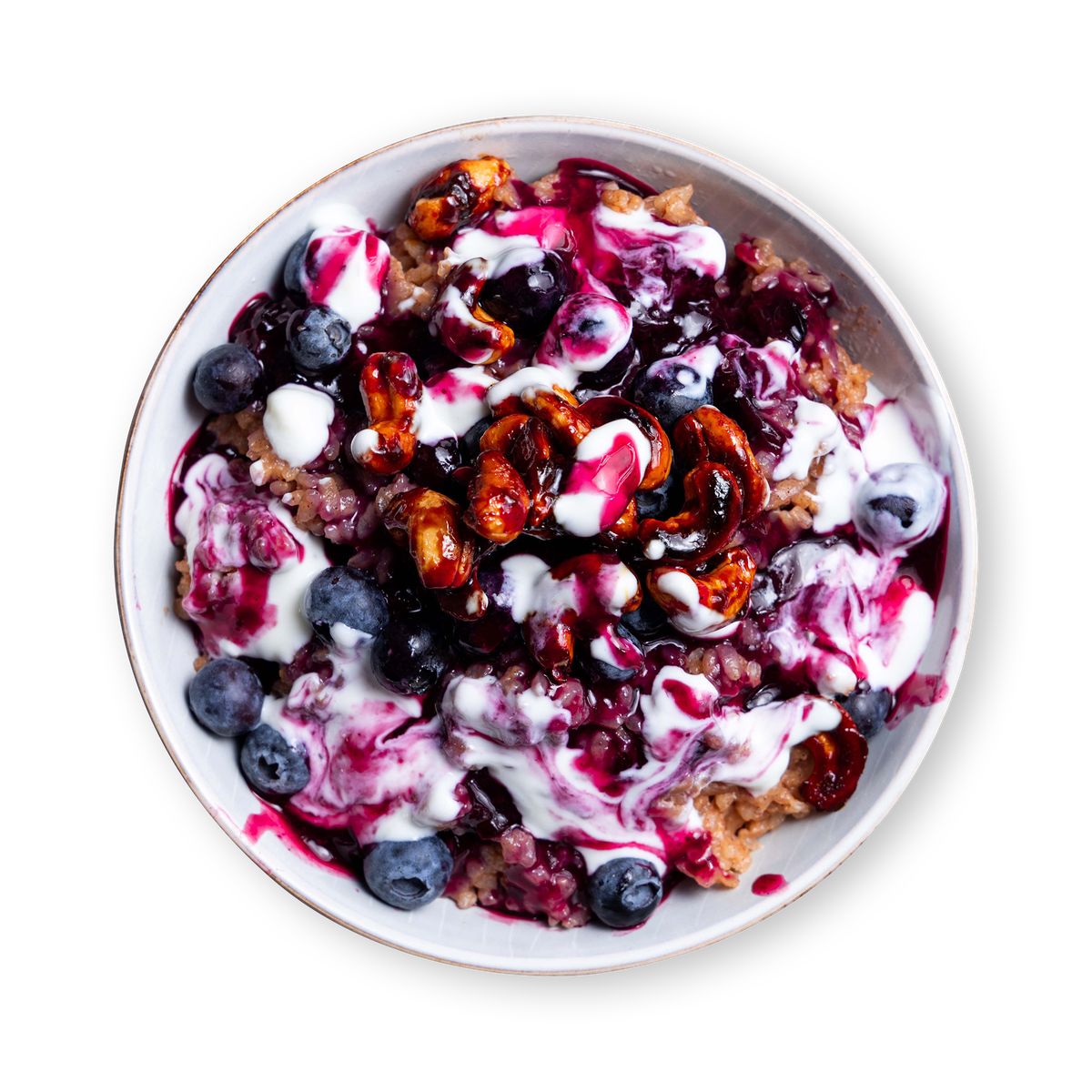 Creamy Rice Pudding with blueberries by feastr