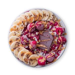 Schoko Himbeer Oatmeal mit Erdnussbutter