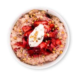 Quinoa Protein Porridge mit Erdbeeren