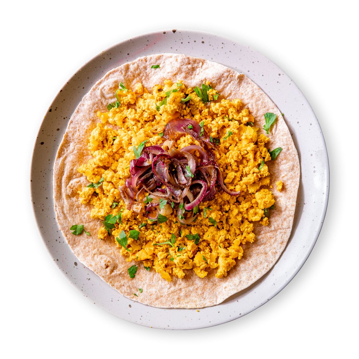 Vegan Scrambled Eggs Tortillas Caramelized Onions by feastr