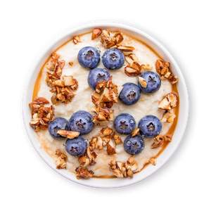Blueberry Semolina Porridge with Almonds