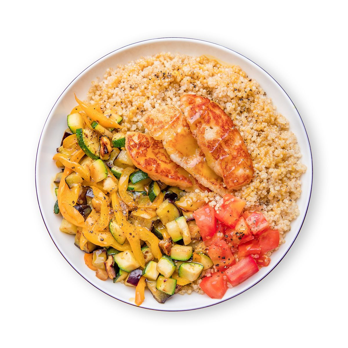 Crispy Halloumi Quinoa Bowl by feastr