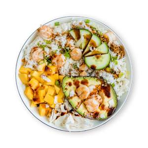 Frische Garnelen Poke Bowl