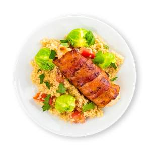 Bacon Chicken Filet on a Bed of Couscous