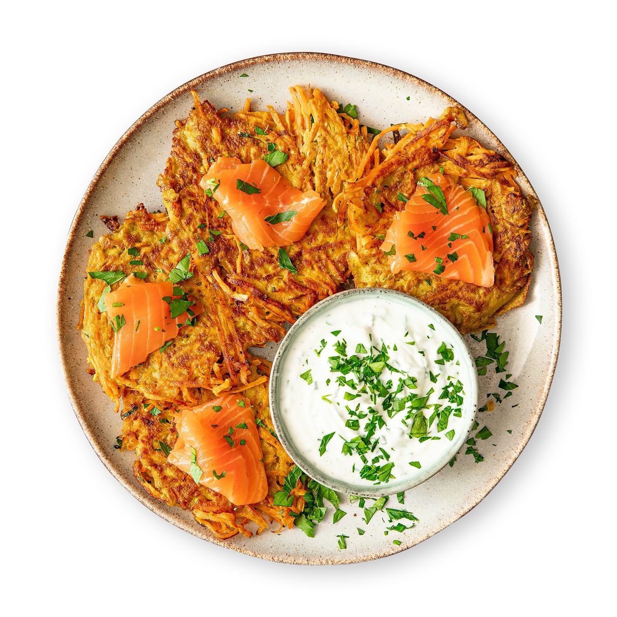 Sweet Potato Fritters with Smoked Salmon by feastr