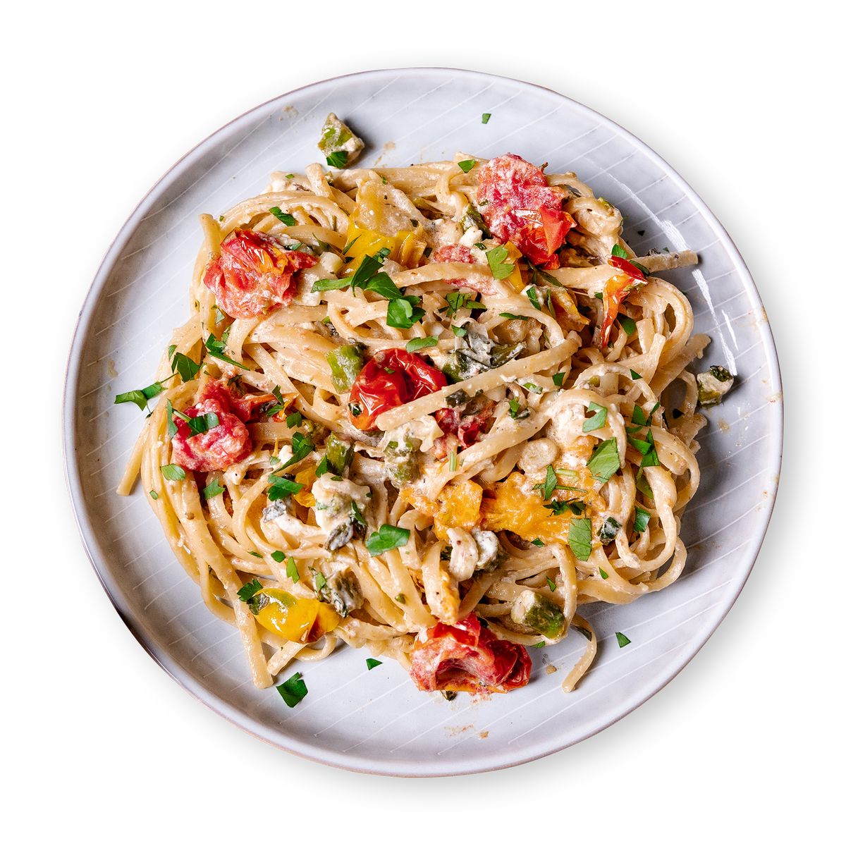 Spaghetti with Oven Baked Feta and Cherrytomatoes  by feastr