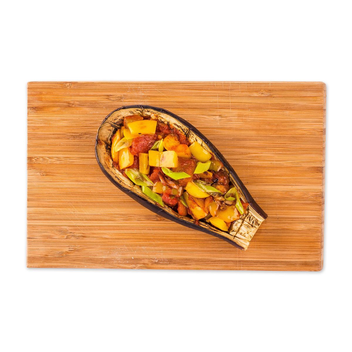 Veggie Stuffed Eggplants by feastr