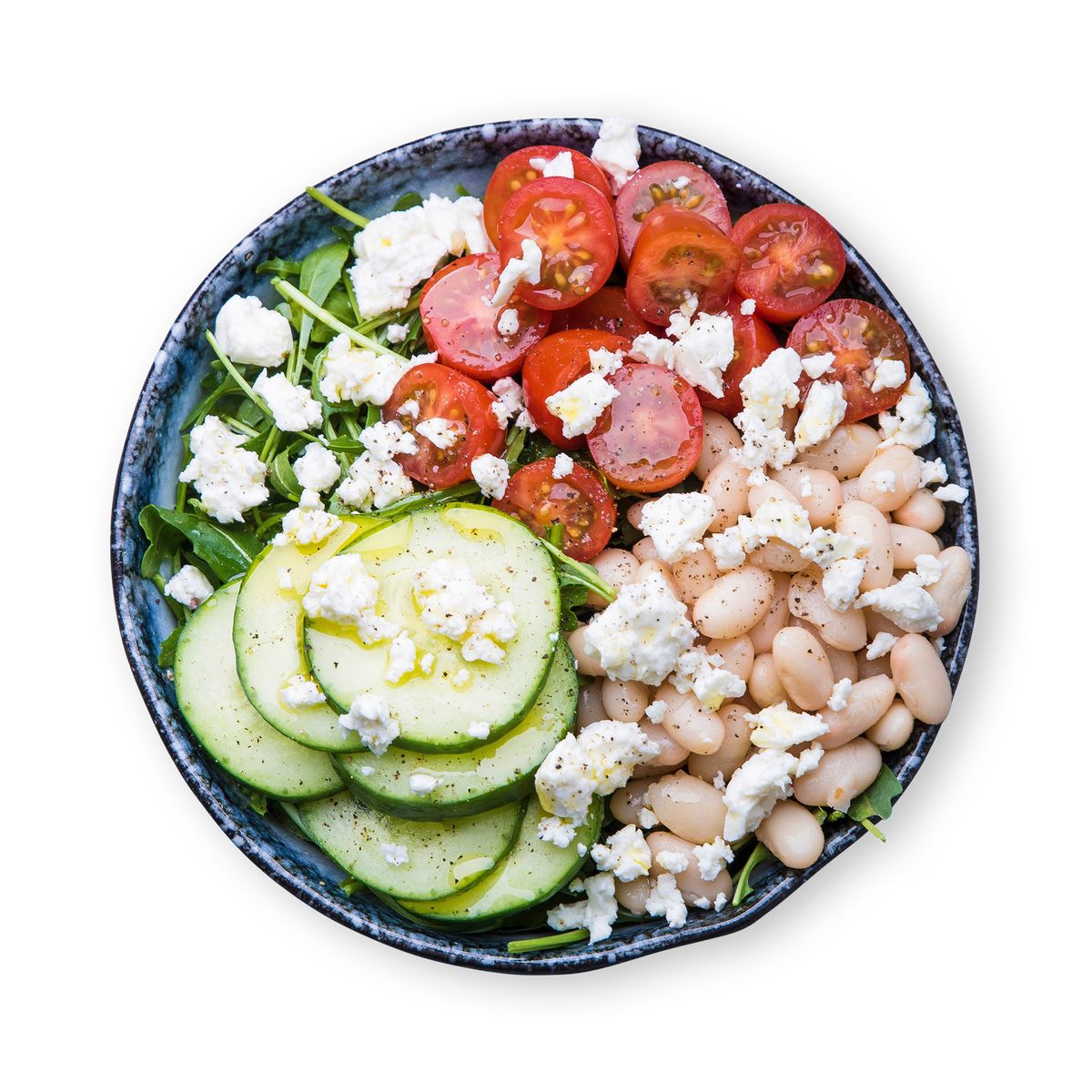 Mediterranean Arugula Salad with Feta and Beans by feastr