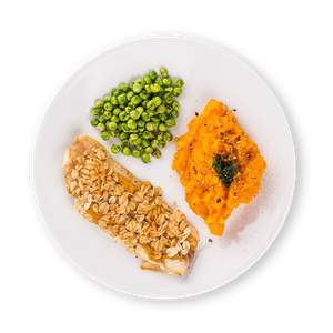 Oatmeal Crusted Cod with Sweet Potato Mash