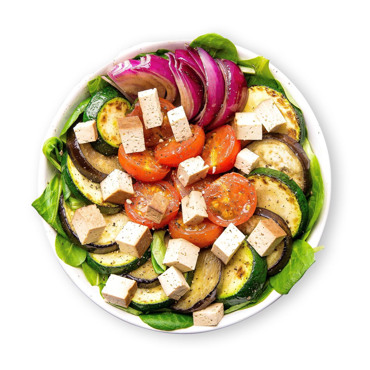 Greek Salad with Grilled Veggies and Tofu by feastr