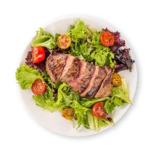 Rumpsteak mit Gartensalat